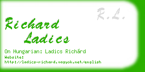richard ladics business card